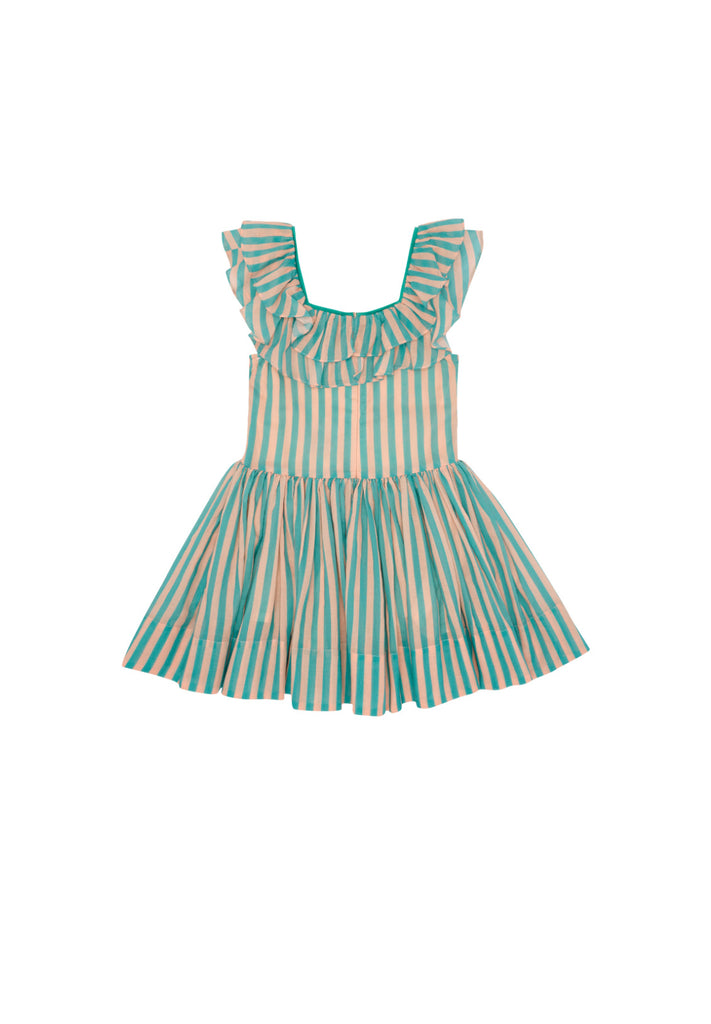 THE MIDDLE DAUGHTER SS24 POSTCARD Dress in POOL VOILE STRIPE