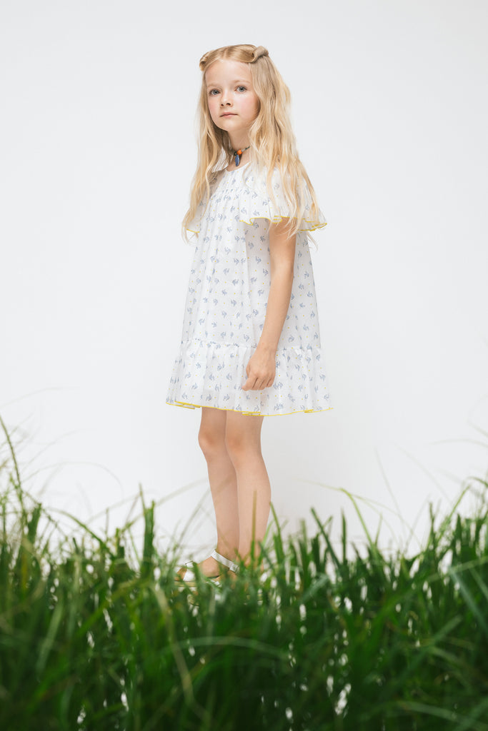 PAADE MODE "RETURN TO NATURE" Cotton Chiffon Dress Pearl in White