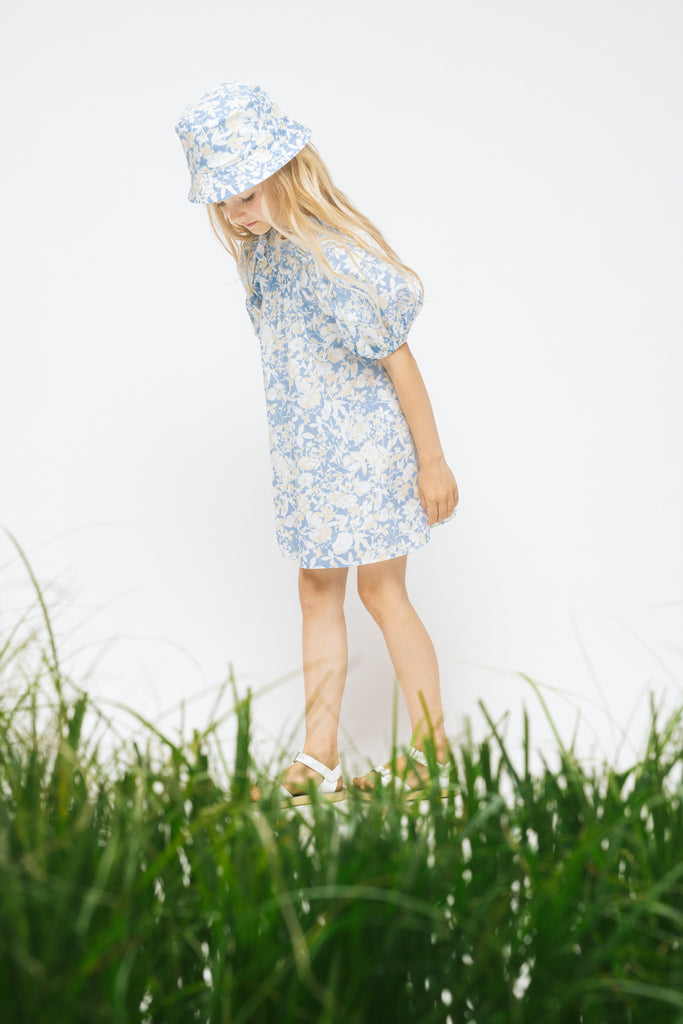 PAADE MODE "RETURN TO NATURE" Cotton Puff Sleeve Dress Anemone in Blue