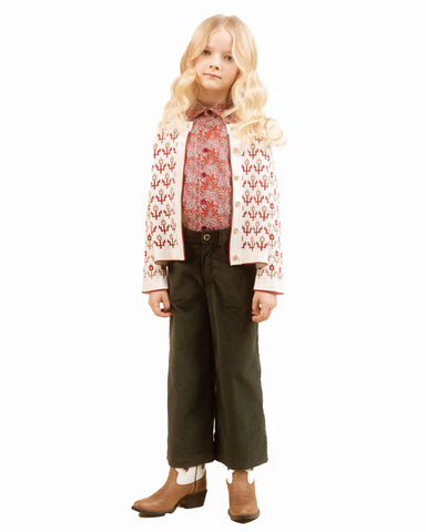 STELLA MCCARTNEY Girl Cardigan With Double Parrots and Fringes