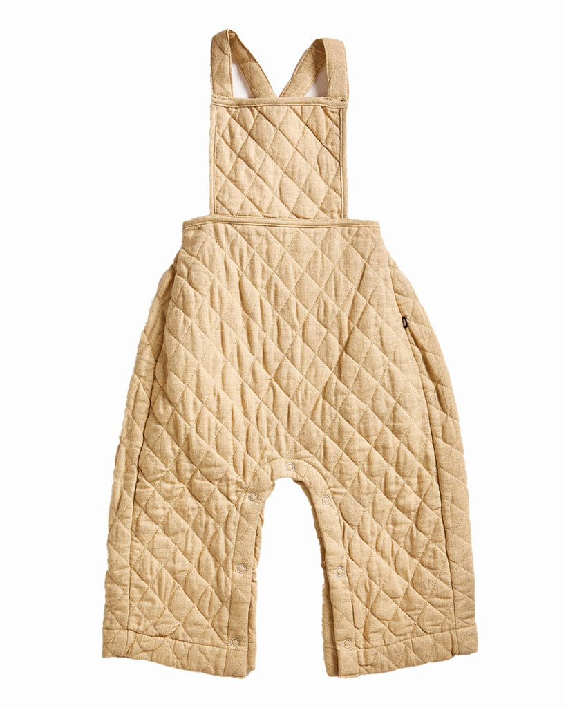 OEUF "Handle With Care" Quilted Baby Overalls Pants