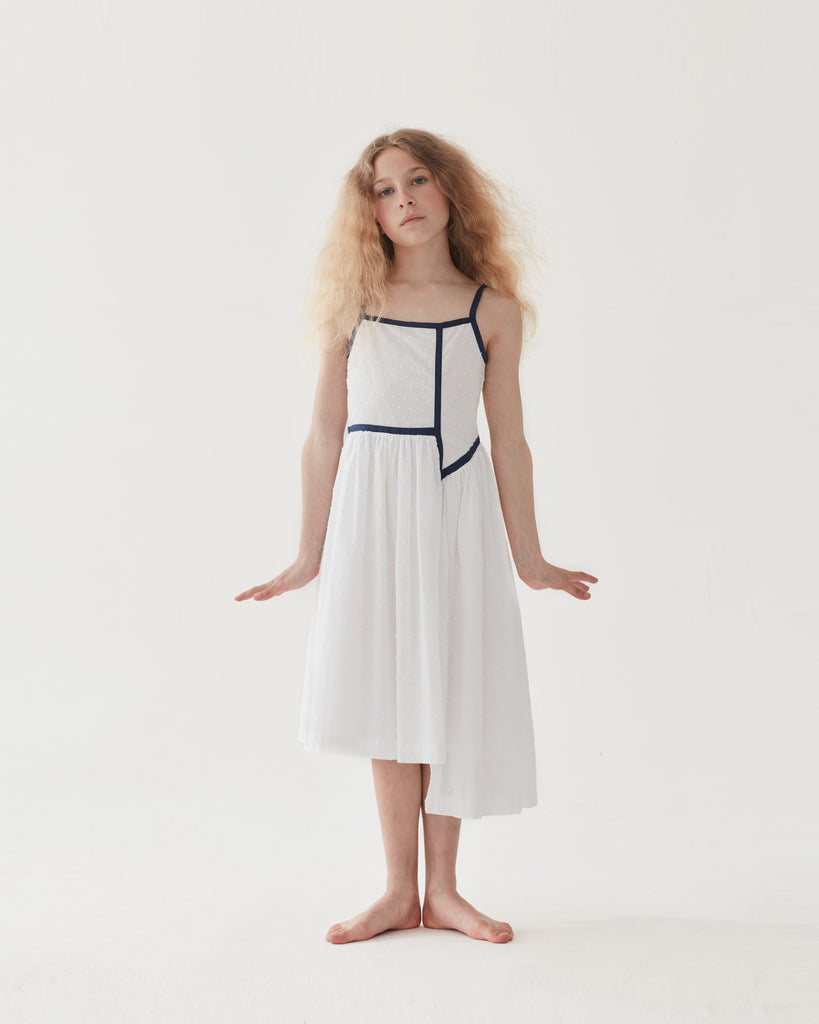 THE MIDDLE DAUGHTER SS24 SEE THE LIGHT Dress in PORCELAIN DOBBY SPOT