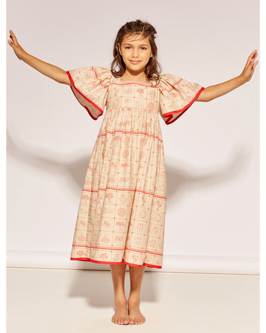 EMILE ET IDA SS26 Collared Short Sleeve Sweater with Spring Intarsia