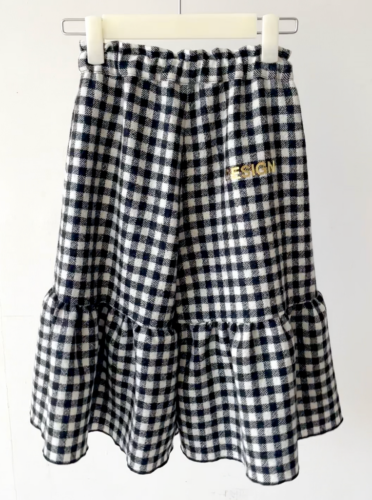 TAGO Ruffled Pants in Black Check