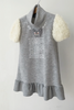 TAGO A-Line Dress with Knit Sleeves in Grey