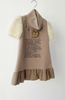 TAGO A-Line Dress with Knit Sleeves in Beige