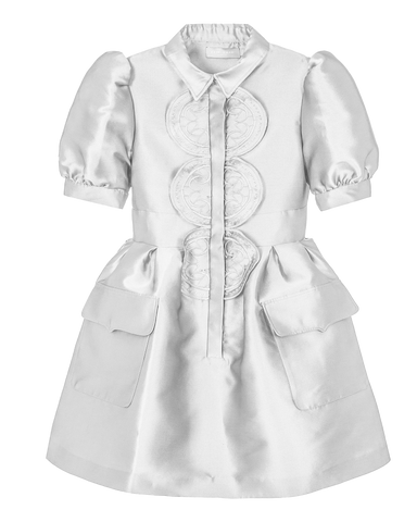 STELLA MCCARTNEY KIDS Abstract Print Pleated Ruffles Dress