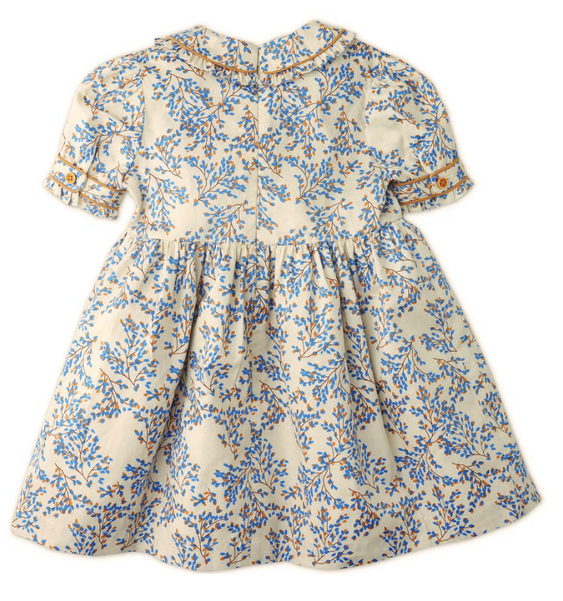 GINGERSNAPS SS24 Girls Floral Print Shirt Dress with Contrast Piping