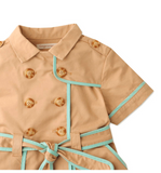 GINGERSNAPS SS24 Girls Trench Coat Dress with Contrast Piping