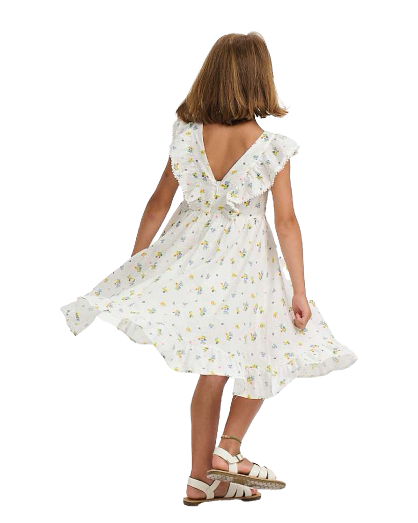 NICOLE MILLER GIRLS SS24 Jacquard Tulle Floral Dress