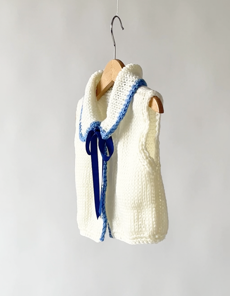 TAGO SS25 Handknit Short Cardigan Vest