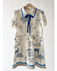 TAGO SS25 Short Sleeve Printed Dress in Ecru