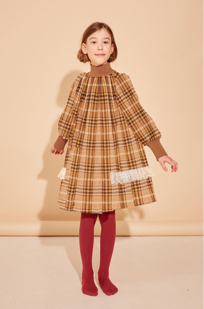 THE MIDDLE DAUGHTER FW25 THE INSIDE SCOOP in NUT BROWN CHECK