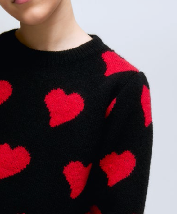 COMPANIA FANTASTICA Small Heart Knit Sweater Jumper