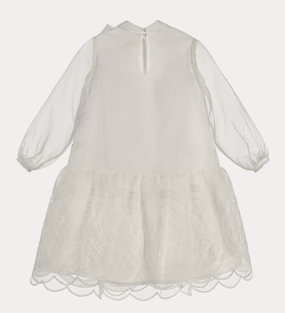 ELIE SAAB Spring Summer 2026 EMBROIDERY ORGANZA DRESS in CREAM