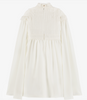 ELIE SAAB Spring Summer 2026 CREPE DRESS WITH REMOVABLE CAPE SLEEVES in CREAM