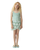 COMPANIA FANTASTICA SS26 Olive Flower Short Skirt Coverup