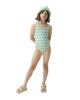 COMPANIA FANTASTICA SS26 One-piece Olive Flower Swimsuit