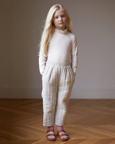 OEUF "Handle With Care" Voile Collar Jumper in Gardenia