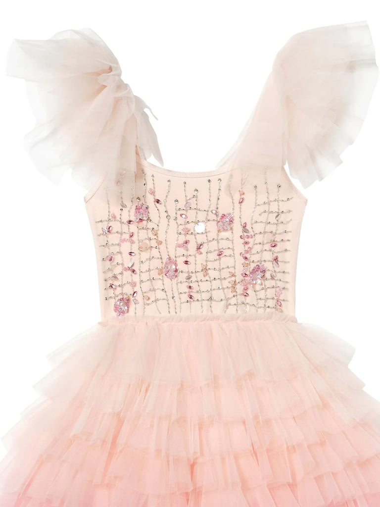 TUTU DU MONDE SS26 CORAL CASCADE TUTU DRESS