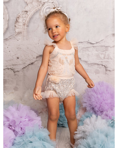 TUTU DU MONDE Autumn 2024 Bebe GOLDEN ORNAMENT ONESIE