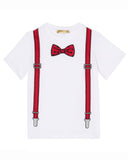 STELLA MCCARTNEY KIDS Organic Cotton Short Sleeve T-shirt with Bow Tie Graphic