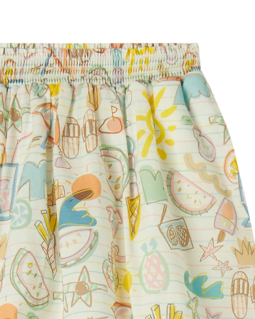 STELLA MCCARTNEY KIDS Summer Doodles Print Pull-On Skirt