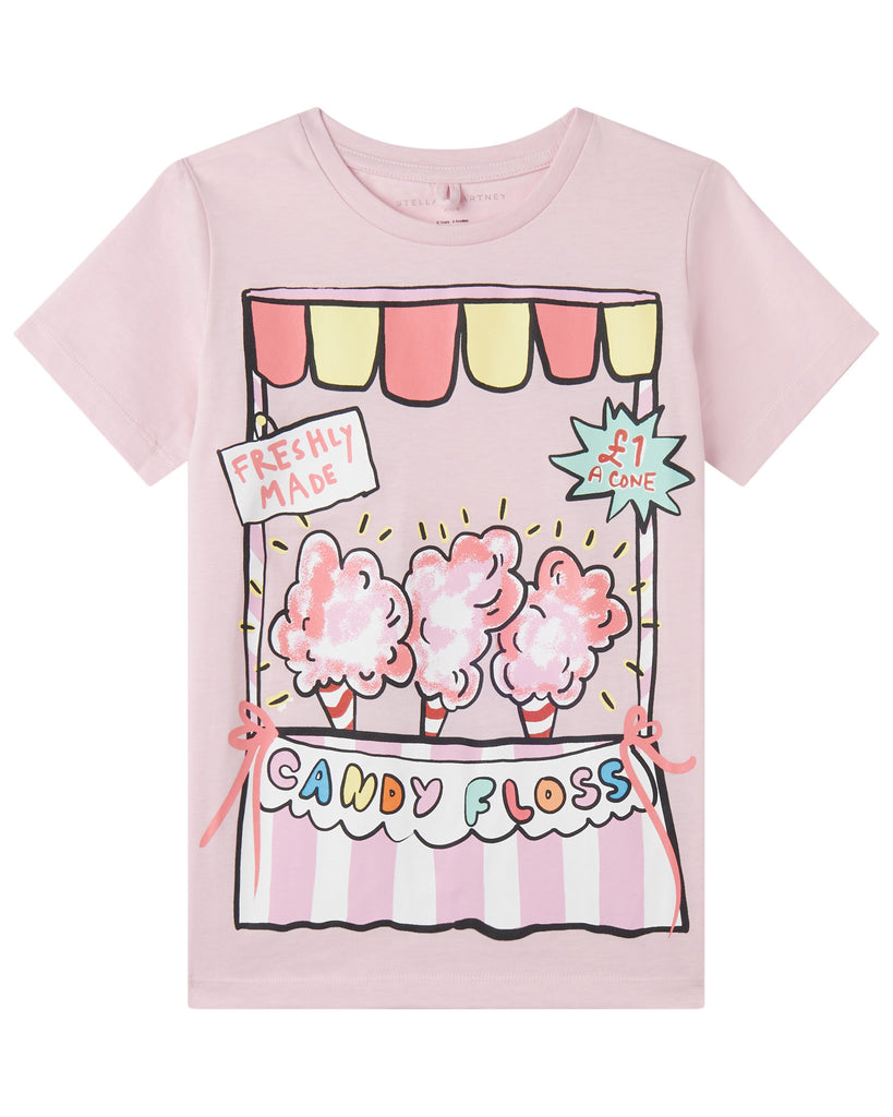 STELLA MCCARTNEY KIDS Short Sleeve T-shirt with Candy Stand Graphic