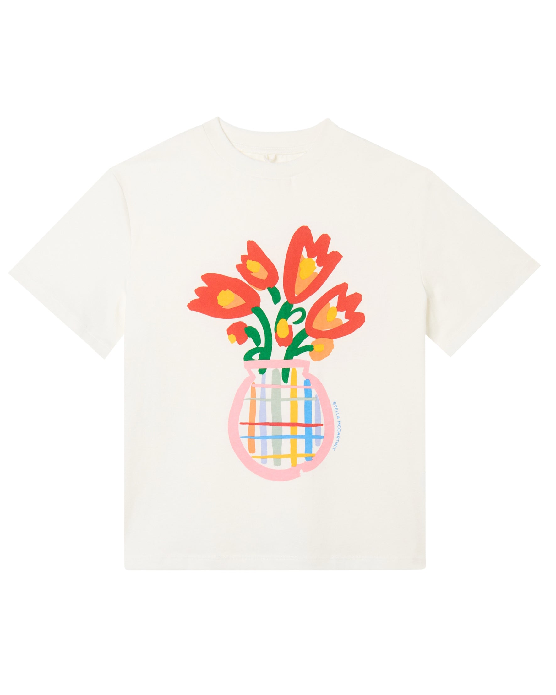 STELLA MCCARTNEY SS26 Short Sleeved T-shirt with Flowers