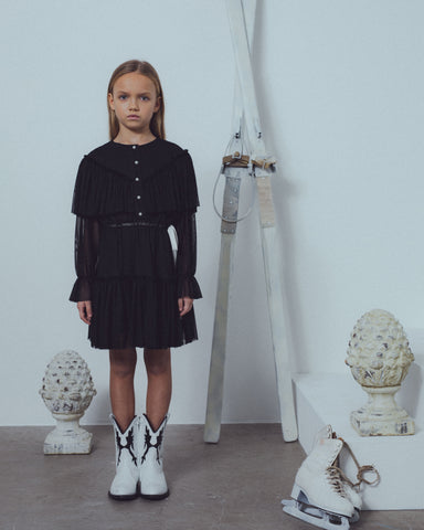 UNLABEL FW23 Serenity Dress with Bow in Black