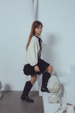UNLABEL FW23 Curious Bow Blouse in Vanilla and Black