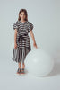 UNLABEL SS24 Zoey Puffy Sleeve Dress in Milk and Black Stripe