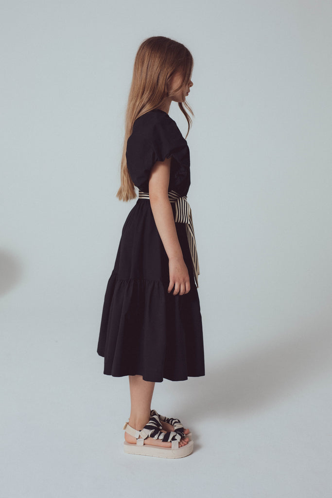 UNLABEL SS24  Mason Puffy Sleeve Dress in Black