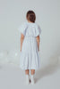 UNLABEL SS24 Mark Puffy Sleeve Dress in Sky Blue Checks