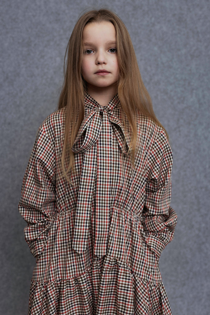 UNLABEL FW25 Sula Dress in Red Checks