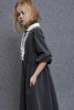 UNLABEL FW25 Jiu Dress with Contrast Front Ruffle