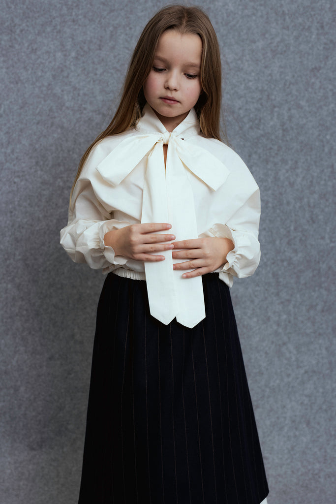 UNLABEL FW25 Dorado Tie Detail Blouse in Paper