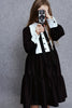 UNLABEL FW25 Indre Contrast Dress in Black Milano