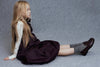 UNLABEL FW25 Iskar Pinafore Dress in Shiny Burgundy