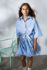 UNLABEL SS25 Weave Shirt in Blue Sky Stripes