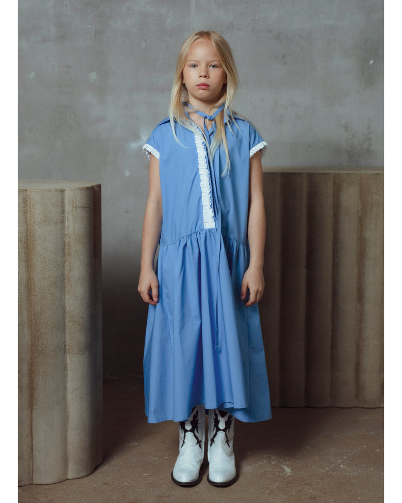 UNLABEL SS26 Dot Dress in Ocean Blue