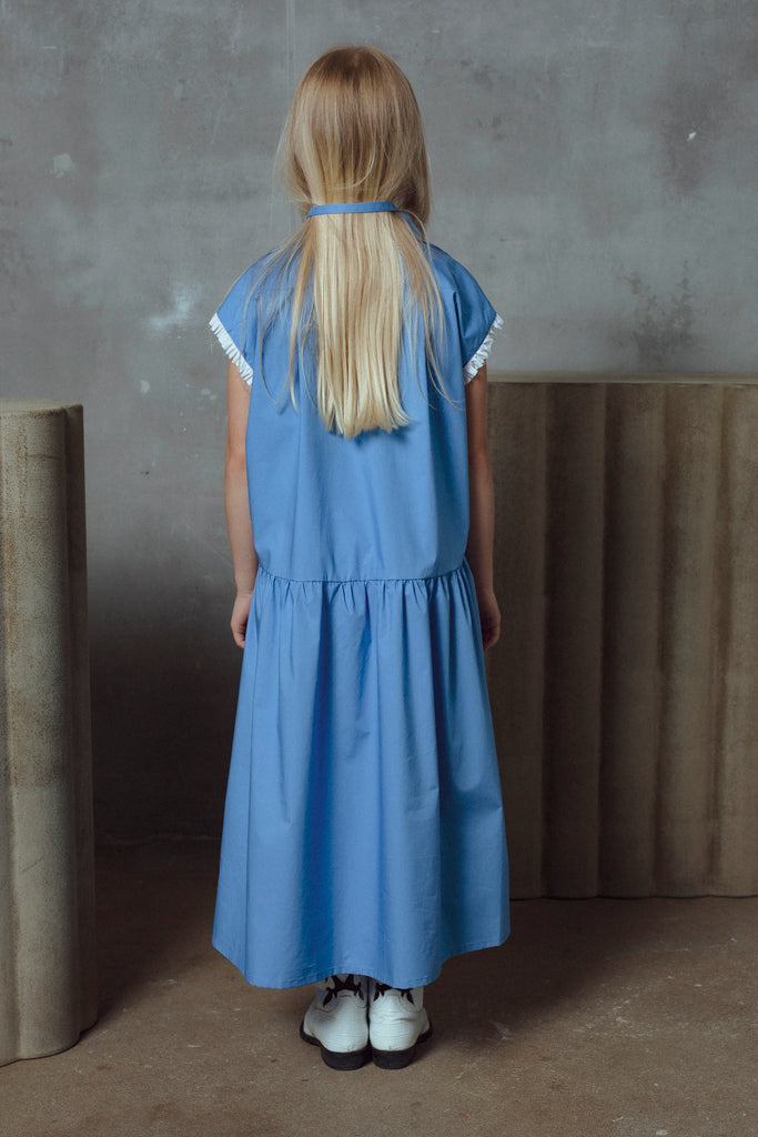 UNLABEL SS26 Dot Dress in Ocean Blue