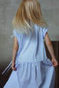UNLABEL SS26 Amy Dress in Baby Blue Stripes