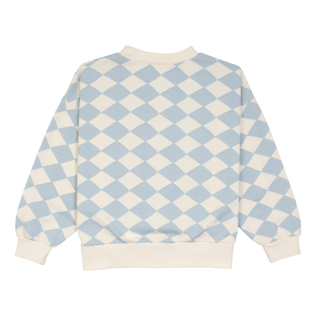 WYNKEN DIAMOND TERRY SWEATSHIRT TOP in BIRD BLUE