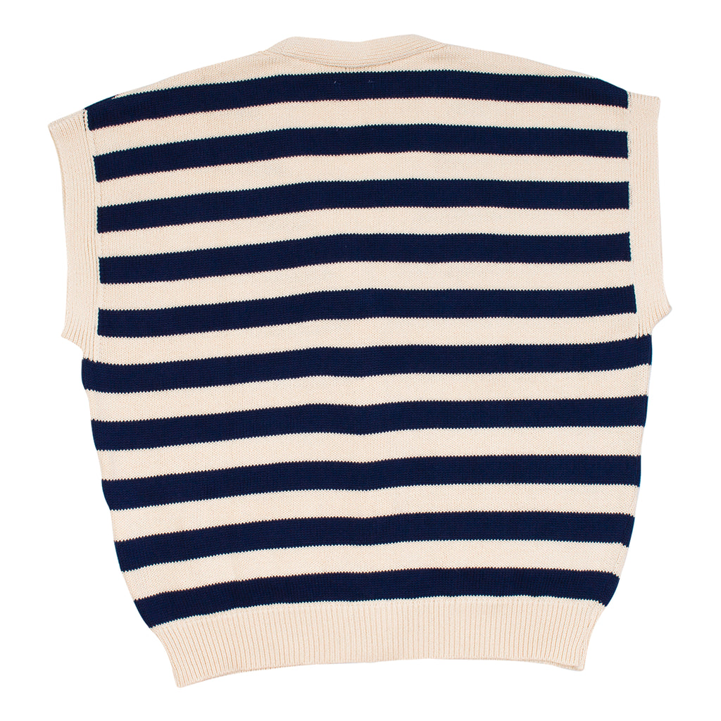 WYNKEN STRIPE KNIT CARDIGAN VEST