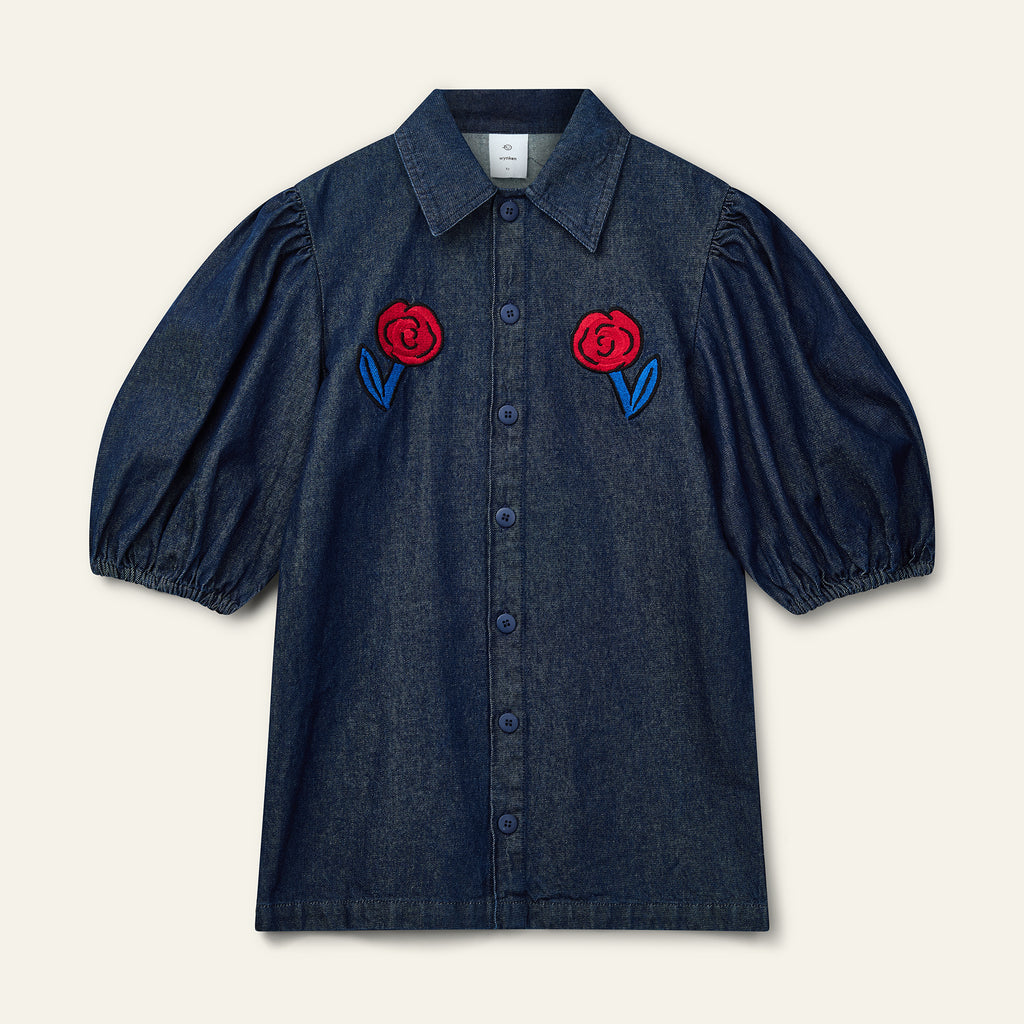 WYNKEN FW25 ANNKA SHIRT DRESS in RINSE WASH