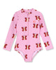 WYNKEN SS26 LONG SLEEVE SWIM SUIT RUSHGUARD with BUTTERFLY PRINT UPF50+