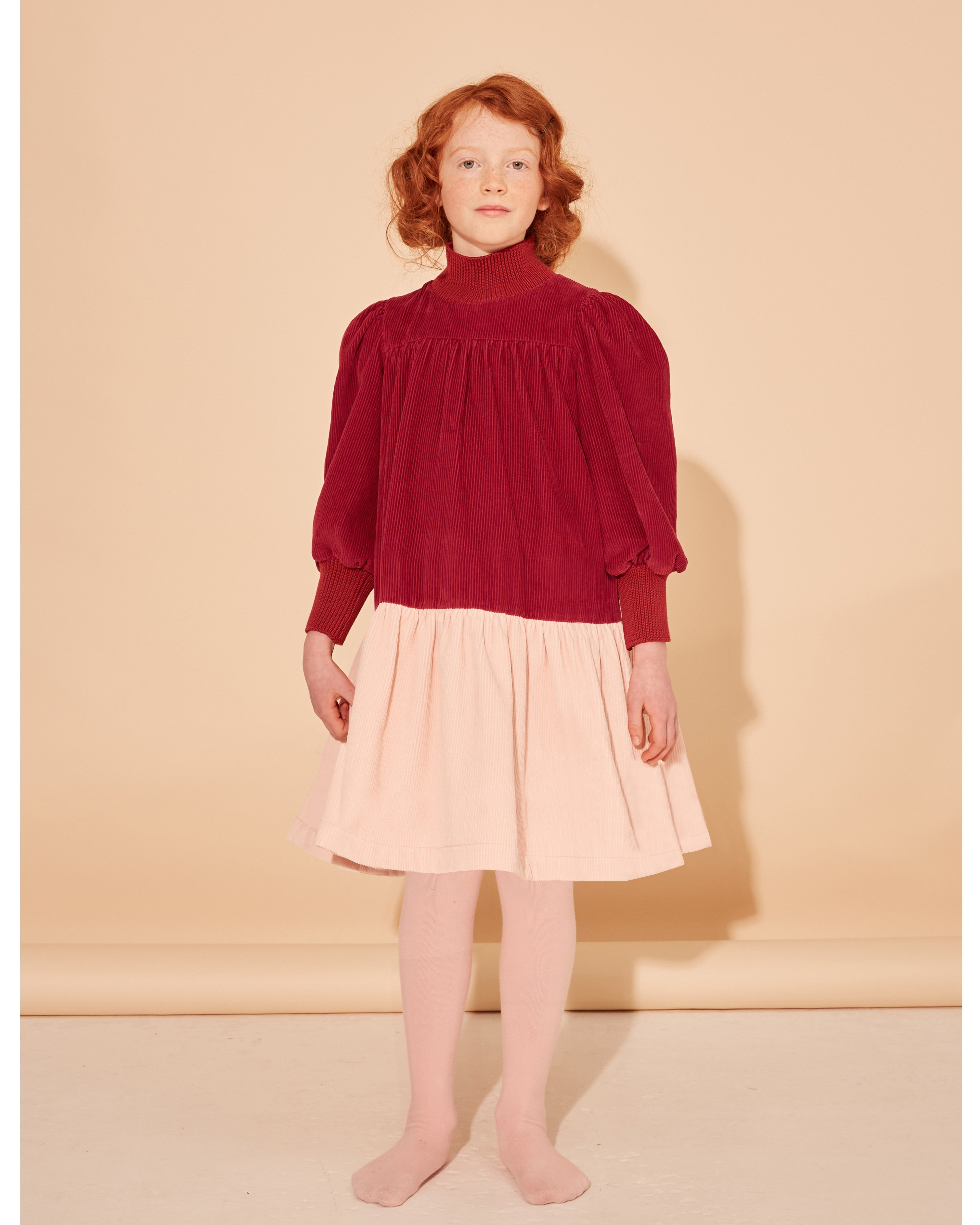 THE MIDDLE DAUGHTER FW25 WORD OF MOUTH DRESS in BEETROOT & CATS PINK T