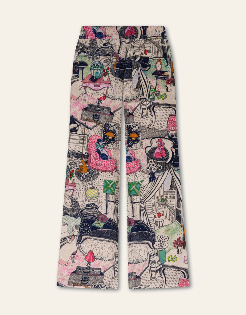 OILILY FW2026 PARIS PANT PARIS APARTMENT PRINT