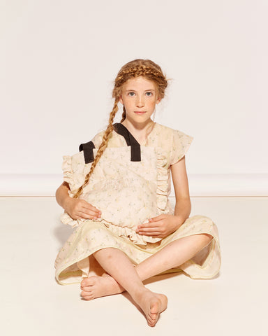 EMILE ET IDA SS26 Collared Short Sleeve Sweater with Spring Intarsia